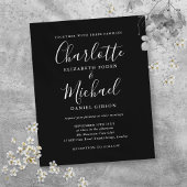 Papier Faire-part de mariage de script noir