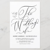 Papier Faire-part de mariage de script noir Whimsical (Devant)