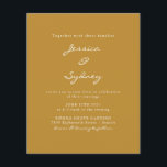 Papier Faire-part de mariage de script ocre moderne Budge<br><div class="desc">Budget Minimaliste Moderne Ocre Jaune Faire-part de mariage Script de moutarde</div>