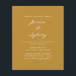 Papier Faire-part de mariage de script ocre moderne Budge<br><div class="desc">Budget Minimaliste Moderne Ocre Jaune Faire-part de mariage Script de moutarde</div>