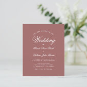 Papier Faire-part de mariage de script Rose de cannelle b (Debout devant)