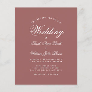 Papier Faire-part de mariage de script Rose de cannelle b