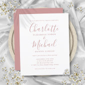 Papier Faire-part de mariage de script Rose Dusty Budget