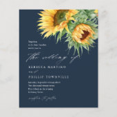 Papier Faire-part de mariage de script Sunflower Budget (Devant)