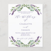 Papier Faire-part de mariage de script violet de fleurs d (Devant)