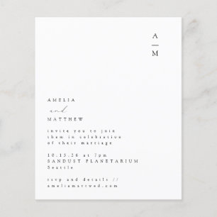 Papier Faire-part de mariage de texte Monogramme minimal 