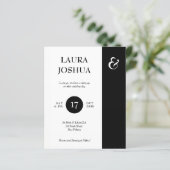 Papier Faire-part de mariage de typographie noir budget (Debout devant)