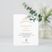 Papier Faire-part de mariage de verdure à l'eucalyptus bu (Debout devant)