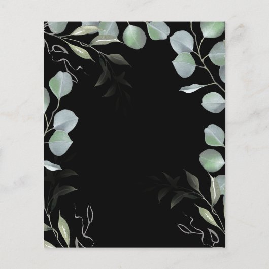 Papier Faire-part de mariage de verdure à l'eucalyptus bu (Dos)