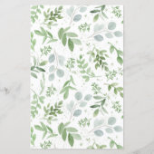 Papier Faire-part de mariage de verdure et de fleurs blan (Dos)