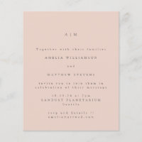 Faire-part de mariage de vidage monographique mini