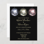 Papier faire-part de mariage des phares à billes disco (Devant / Derrière)