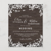 Papier Faire-part de mariage des voyants à chaînes rustiq (Devant)