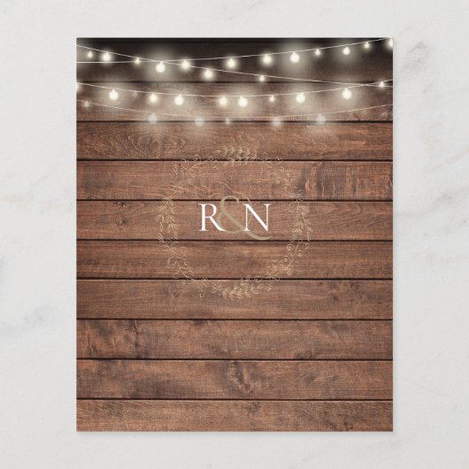 Papier Faire-part de mariage des voyants à chaînes rustiq (Dos)