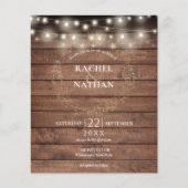 Papier Faire-part de mariage des voyants à chaînes rustiq (Devant)