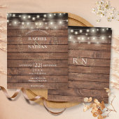 Papier Faire-part de mariage des voyants à chaînes rustiq