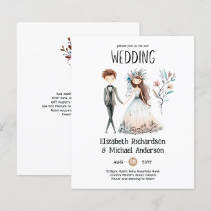 Papier Faire-part de mariage dessiné à la main Bohème Mig