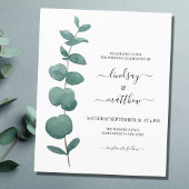 Papier Faire-part de mariage d'eucalyptus minimal du budg