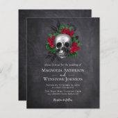 Papier Faire-part de mariage d'Halloween gothique (Devant / Derrière)