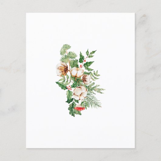 Papier Faire-part de mariage d'hiver Budget Holly Pine (Dos)