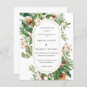 Papier Faire-part de mariage d'hiver Budget Holly Pine (Devant / Derrière)