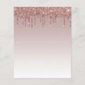 Papier Faire-part de mariage d'or Rose de Parties scintil (Dos)