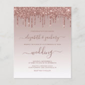 Papier Faire-part de mariage d'or Rose de Parties scintil (Devant)