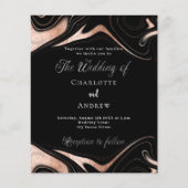 Papier Faire-part de mariage d'or rose noir (Devant)