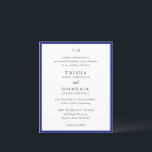 Papier Faire-part de mariage du budget bleu royal de Tris<br><div class="desc">Invitations de mariage modernes avec un design propre avec des polices serif et script.</div>