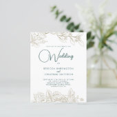 Papier Faire-part de mariage du budget Emerald Green Gold (Debout devant)