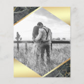 Papier Faire-part de mariage du budget photo en marbre gr (Dos)