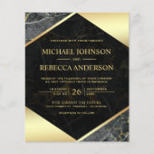 Papier Faire-part de mariage du budget photo en marbre gr (Devant)