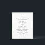Papier Faire-part de mariage du budget vert de Trisha Sag<br><div class="desc">Invitations de mariage modernes avec un design propre avec des polices serif et script.</div>