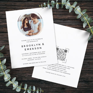 Papier FAIRE-PART DE MARIAGE du code QR du cercle budgéta