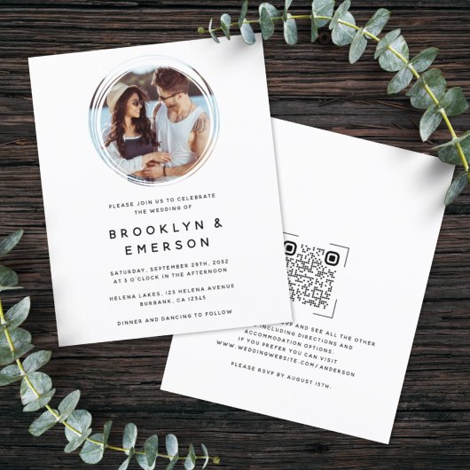 Papier FAIRE-PART DE MARIAGE du code QR du cercle budgéta