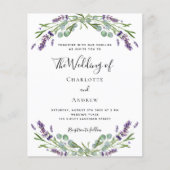 Papier Faire-part de mariage du script floraux violet de  (Devant)