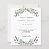 Papier Faire-part de mariage du soir de Lavande eucalyptu (Devant)