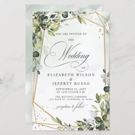 Papier Faire-part de mariage écologique à budget (Devant / Derrière)