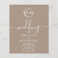 Faire-part de mariage économique avec monogramme G