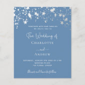 Papier Faire-part de mariage économique élégant bleu-Duch (Devant)