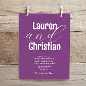 Papier Faire-part de mariage Écriture Violet foncé Budget