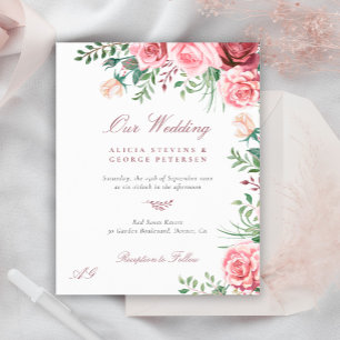 Papier Faire-part de mariage élégant bordeaux rouge à pet