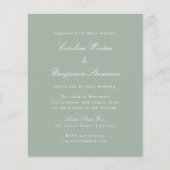 Papier Faire-part de mariage élégant et formel Budget Sag (Devant)