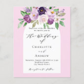 Papier Faire-part de mariage en arc rose pourpre (Devant)