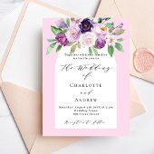 Papier Faire-part de mariage en arc rose pourpre