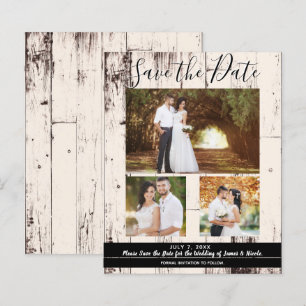 Papier Faire part de mariage en bois de grange couleur cr