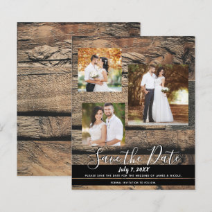 Papier Faire-part de mariage en bois rustique de grange