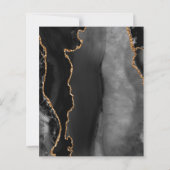 Papier Faire-part de mariage en marbre d'or d'agate noire (Dos)