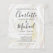 Papier Faire-part de mariage en marbre du script de signa (Devant)