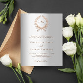Papier Faire-part de mariage en or rose argenté